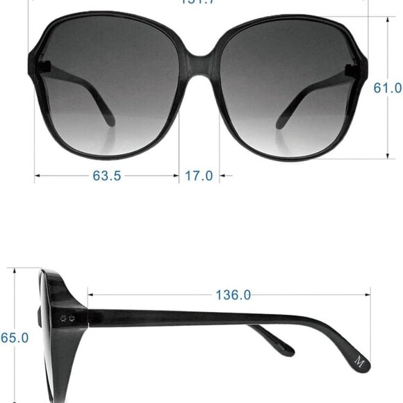 Women's Oversized Round Sunglasses UV400 Protection Lightweight Fashion Gift - Picture 5 of 8